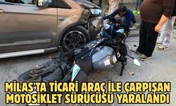 Milas'ta ticari araç ile çarpışan motosiklet sürücüsü yaralandı