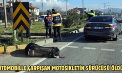 Otomobille çarpışan motosikletin sürücüsü öldü
