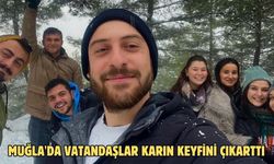 Muğla'da vatandaşlar karın keyfini çıkarttı