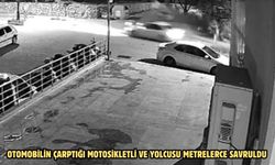Otomobilin çarptığı motosikletli ve yolcusu metrelerce savruldu