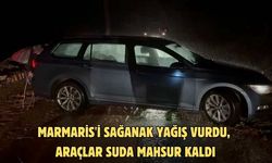 Marmaris'i sağanak yağış vurdu, araçlar suda mahsur kaldı