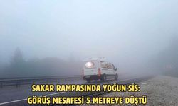 Sakar rampasında yoğun sis: Görüş mesafesi 5 metreye düştü