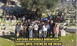 Köyceğiz Ortaokulu öğrencileri Kaunos Antik Tiyatro’da şiir okudu