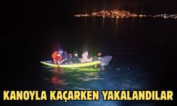 Kanoyla kaçarken yakalandılar