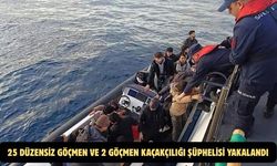 25 düzensiz göçmen ve 2 göçmen kaçakçılığı şüphelisi yakalandı