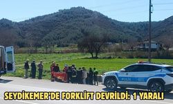 Seydikemer’de forklift devrildi: 1 yaralı