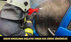 Aracın konsolunda başlayan yangın kısa sürede söndürüldü
