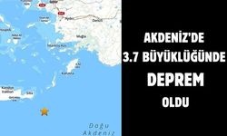 AKDENİZ’DE 3.7 BÜYÜKLÜĞÜNDE DEPREM