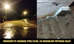 Marmaris'te sağanak etkili oldu, su baskınları meydana geldi