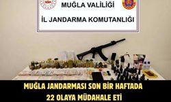 Muğla jandarması son bir haftada 22 olaya müdahale etti
