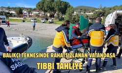 Balıkçı teknesinde rahatsızlanan vatandaşa tıbbi tahliye