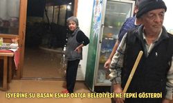 İşyerine su basan esnaf Datça Belediyesi'ne tepki gösterdi