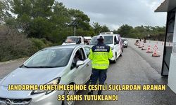 Jandarma denetimlerinde çeşitli suçlardan aranan 35 şahıs tutuklandı