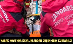 Kabak Koyu'nda kayalıklardan düşen genç kurtarıldı