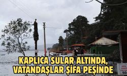 Kaplıca sular altında, vatandaşlar şifa peşinde