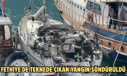 Fethiye'de teknede çıkan yangın söndürüldü