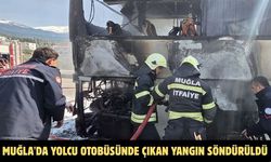 Muğla'da yolcu otobüsünde çıkan yangın söndürüldü