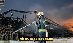 Milas’ta çatı yangını
