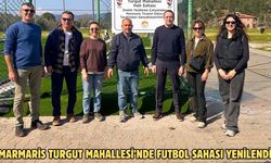 Marmaris Turgut Mahallesi’nde futbol sahası yenilendi