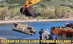 Bodrum'da iskelelerin yıkımına başlandı