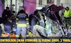 Kontrolden çıkan otomobil iş yerine girdi: 3 yaralı