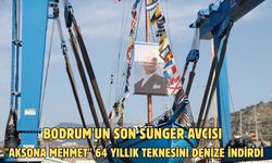 Bodrum'un son sünger avcısı "Aksona Mehmet" 64 yıllık teknesini denize indirdi
