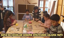 Datça'da çocuklar seramik atölyesinde çalışma yaptı