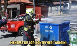 Menteşe’de çöp konteyneri yangını
