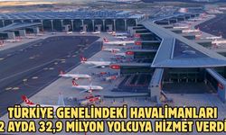 Türkiye genelindeki havalimanları 2 ayda 32,9 milyon yolcuya hizmet verdi