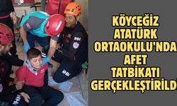 Köyceğiz Atatürk Ortaokulu’nda Afet Tatbikatı gerçekleştirildi