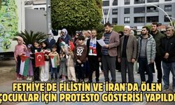 Fethiye'de Filistin ve İran'da ölen çocuklar için protesto gösterisi yapıldı