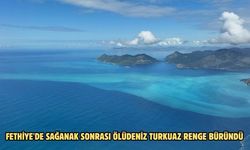 Fethiye'de sağanak sonrası Ölüdeniz turkuaz renge büründü