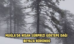 Muğla'da Nisan sürprizi Göktepe dağı beyaza büründü