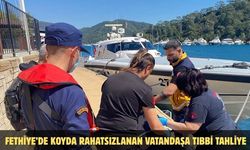Fethiye’de koyda rahatsızlanan vatandaşa tıbbi tahliye