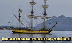 Cook Adaları bayraklı yelkenli Datça'ya demirledi