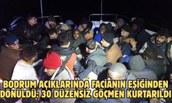 Bodrum açıklarında facianın eşiğinden dönüldü: 30 düzensiz göçmen kurtarıldı