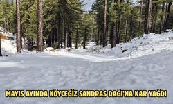 Mayıs ayında Köyceğiz Sandras Dağı’na kar yağdı