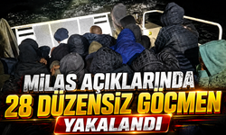 Milas açıklarında 28 düzensiz göçmen yakalandı