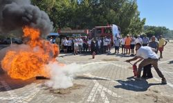 Muğla'da kum zambaklarıyla ünlü SARÇED Plajı'nda yangın tatbikatı yapıldı