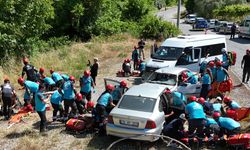 UMKE ekiplerinden kaza tatbikatı