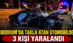 Bodrum'da takla atan otomobildeki 3 kişi yaralandı