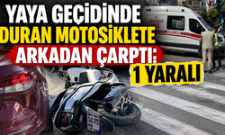 Yaya geçidinde duran motosiklete arkadan çarptı: 1 yaralı