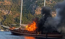 Göcek’te tekne yangını