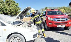 Menteşe’de seyir halindeki araçta yangın