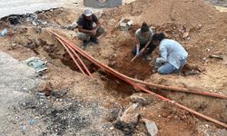 Menteşe’de altyapı çalışmaları sırasında mezar kalıntılarına rastlandı