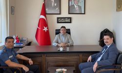 Marmaris'te görev değişikliği yapan emniyet müdürlerinden Kaymakam Kaya'ya ziyaret