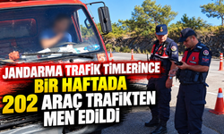 Jandarma trafik timlerince bir haftada 202 araç trafikten men edildi