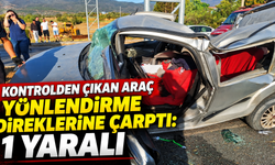 Kontrolden çıkan araç yönlendirme direklerine çarptı: 1 yaralı