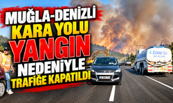 Muğla-Denizli kara yolu yangın nedeniyle trafiğe kapatıldı
