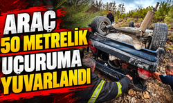 Araç 50 metrelik uçuruma yuvarlandı